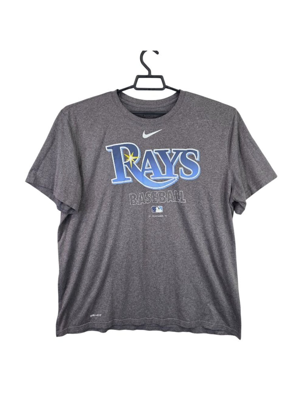 Mens Tampa Bay Rays Nike Dri-FIT Gray MLB Baseball T Shirt Short Sleeve Size XXL